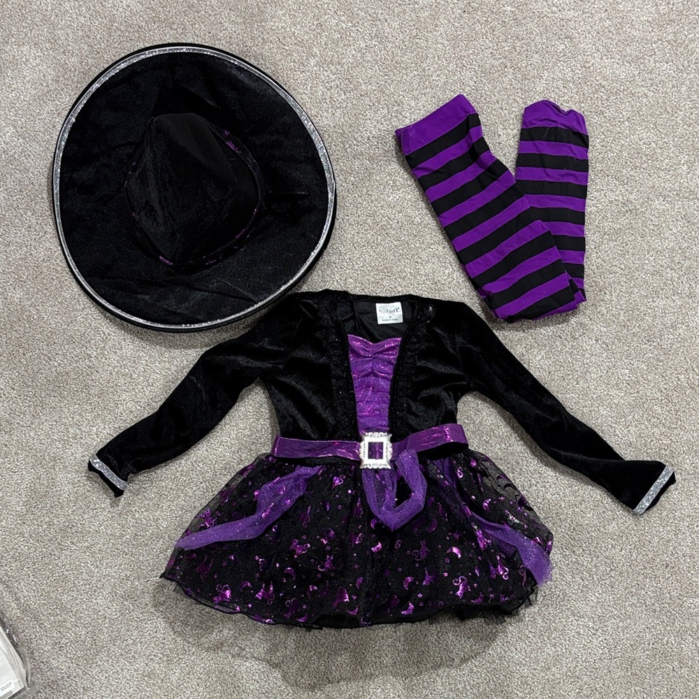 Black and Purple Witch Costume 2T